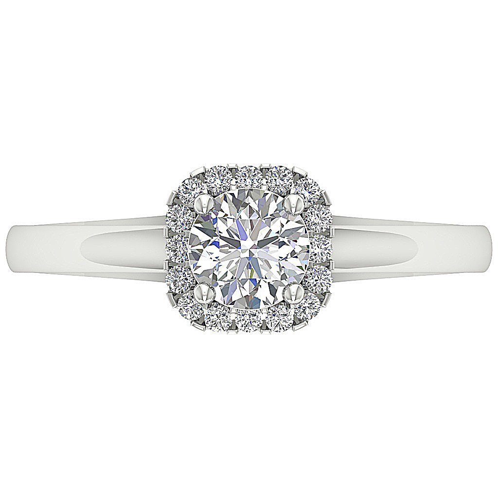 TopViewHaloNaturalDiamondWeddingRing14k