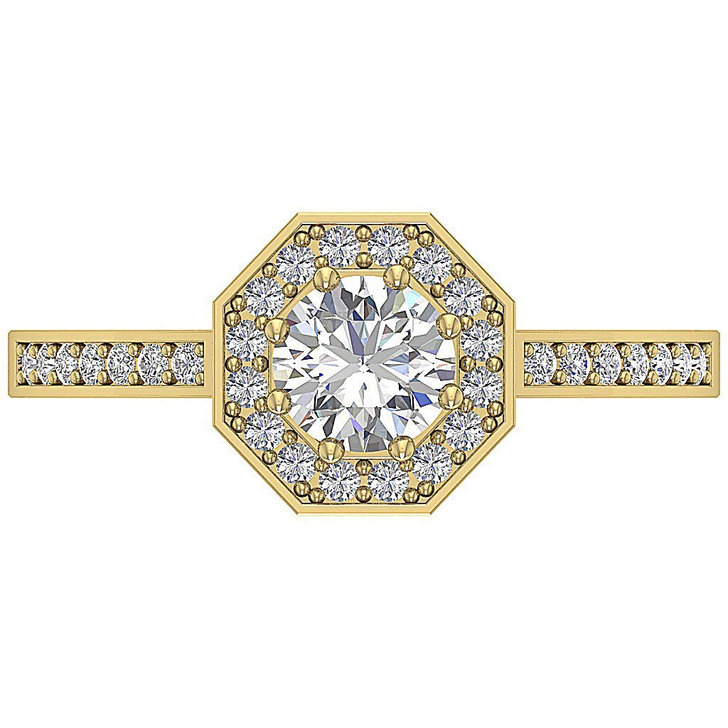 Prong Set SI1 G 0.80 Ct Halo Accent Solitaire Anniversary Ring Round Diamond 14k Rose Gold