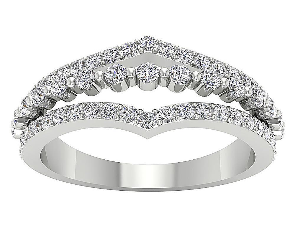 Split Shank Designer Anniversary Ring SI1 G 0.80 Ct Natural Diamond 14K Solid Gold