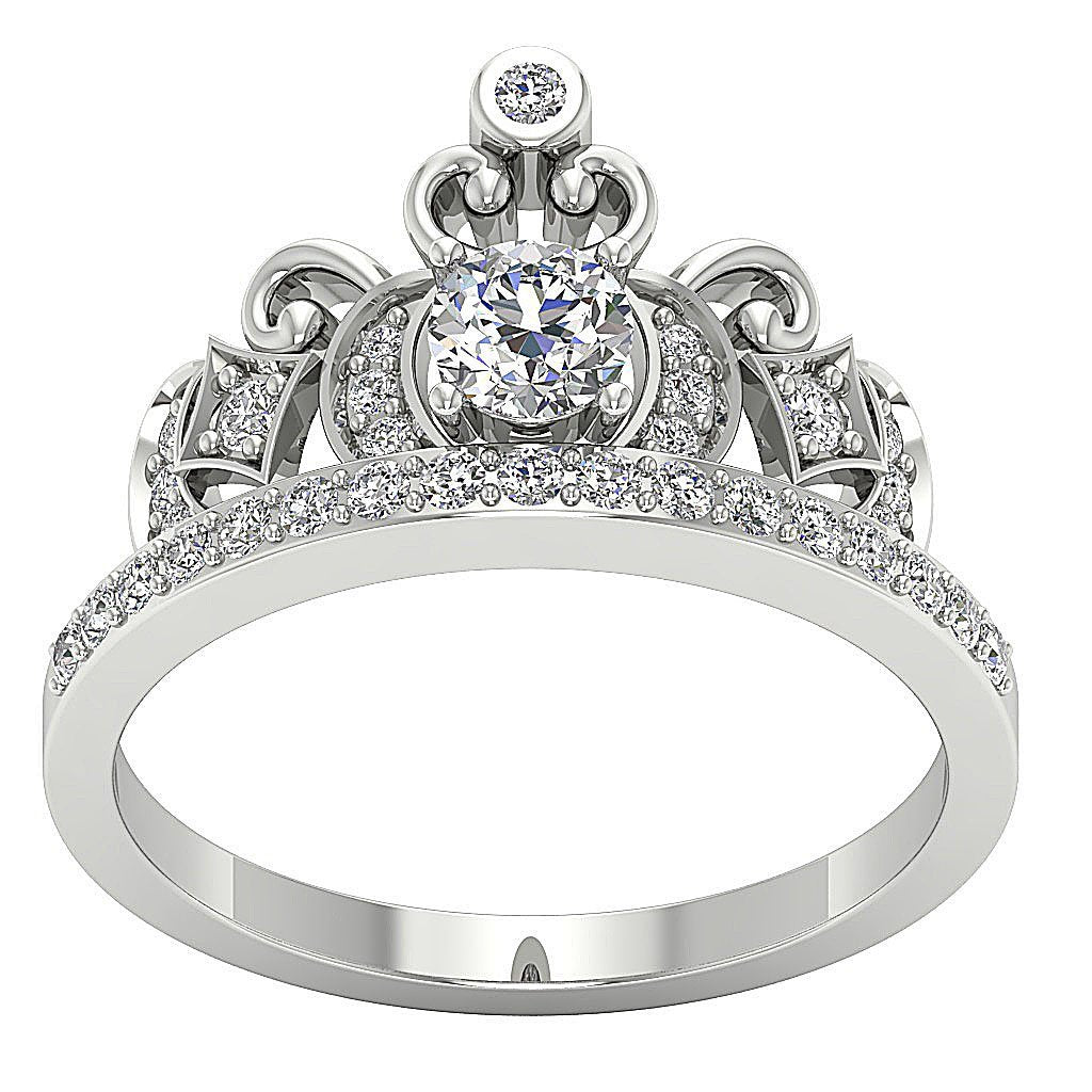 11.20 MM Solitaire Engagement Ring I1 G 0.65 Ct Natural Diamond 14k White Gold Prong Bezel Set