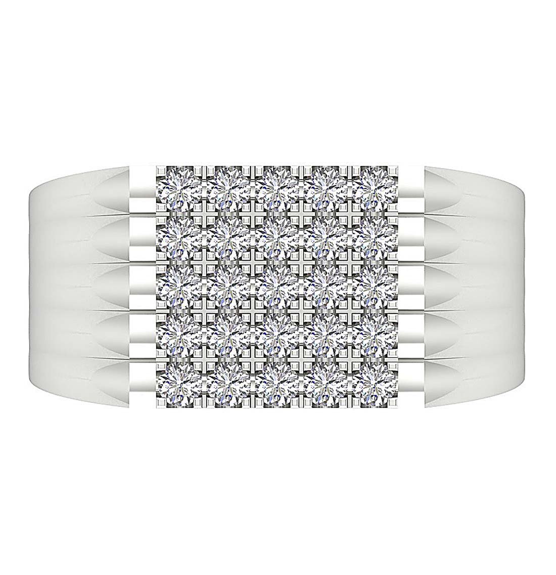 14k Solid Gold Mens Anniversary Ring SI1/I1 G 1.10 Ct Round Diamond Prong Set Width 11.45MM