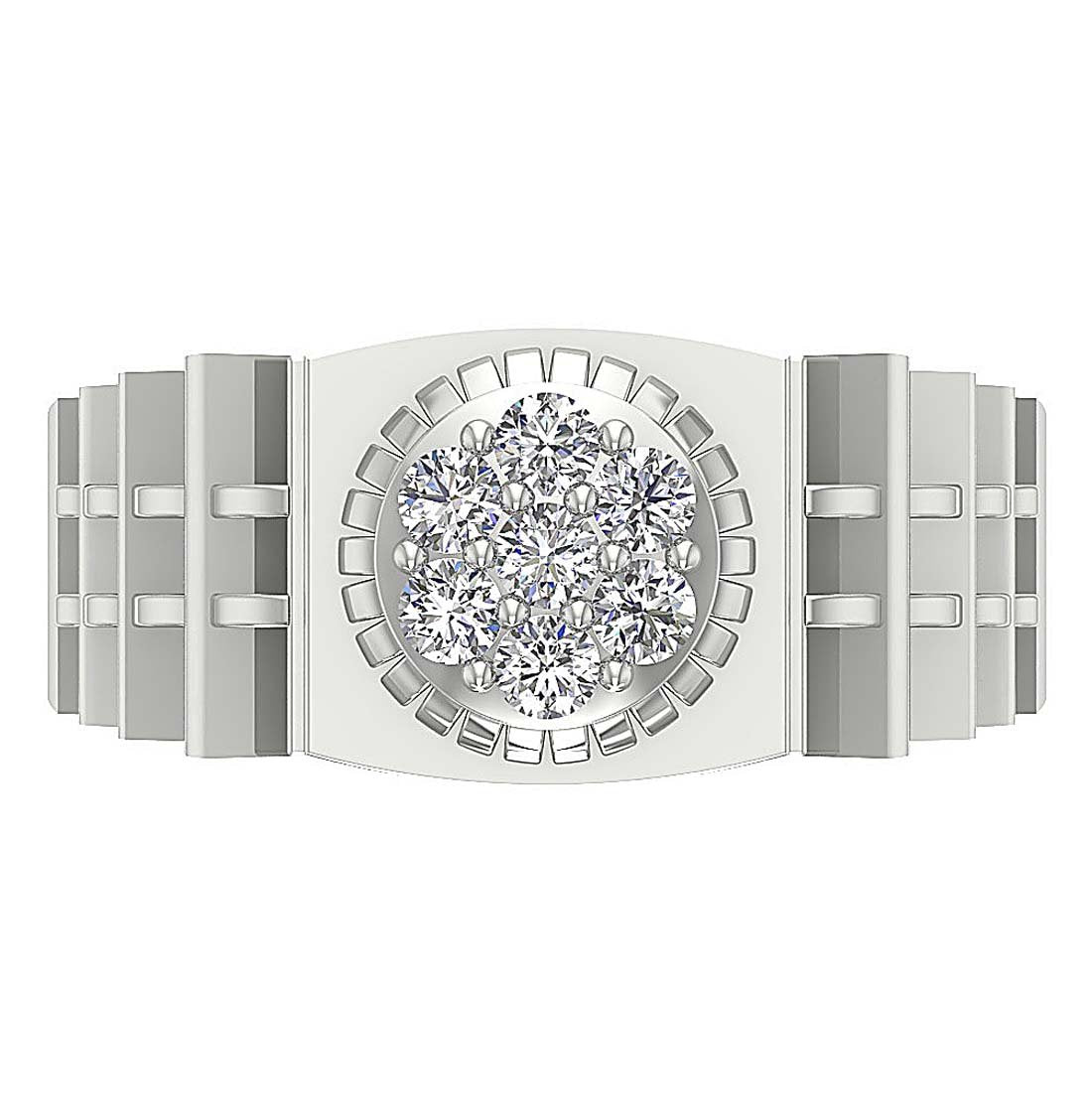 14k Solid Gold Mens Anniversary Ring SI1/I1 G 0.50 Ct Round Diamond Prong Set Width 11.05MM