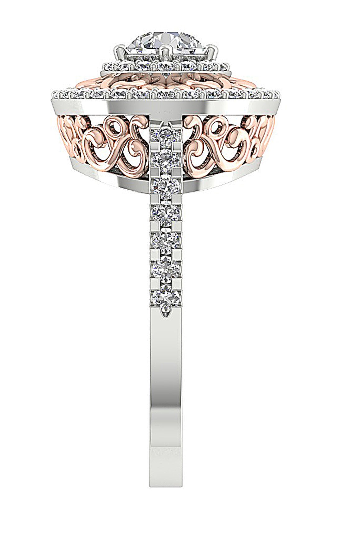 14k Rose Gold Vintage Solitaire Wedding Ring Genuine Diamond SI1 G 1.25 Carat Prong Set