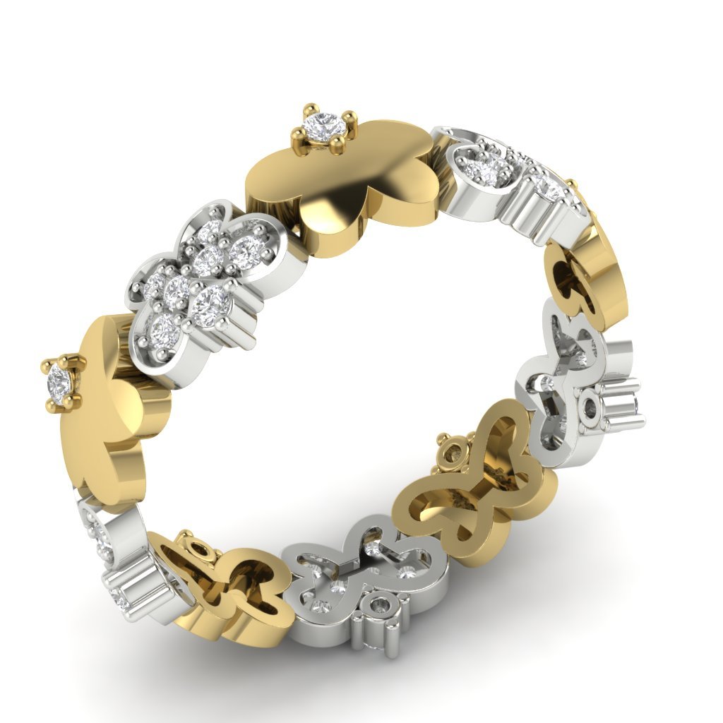 6.40 MM Vintage Wedding Eternity Ring I1 G 0.50ct Genuine Diamond 14k White Gold Prong Set