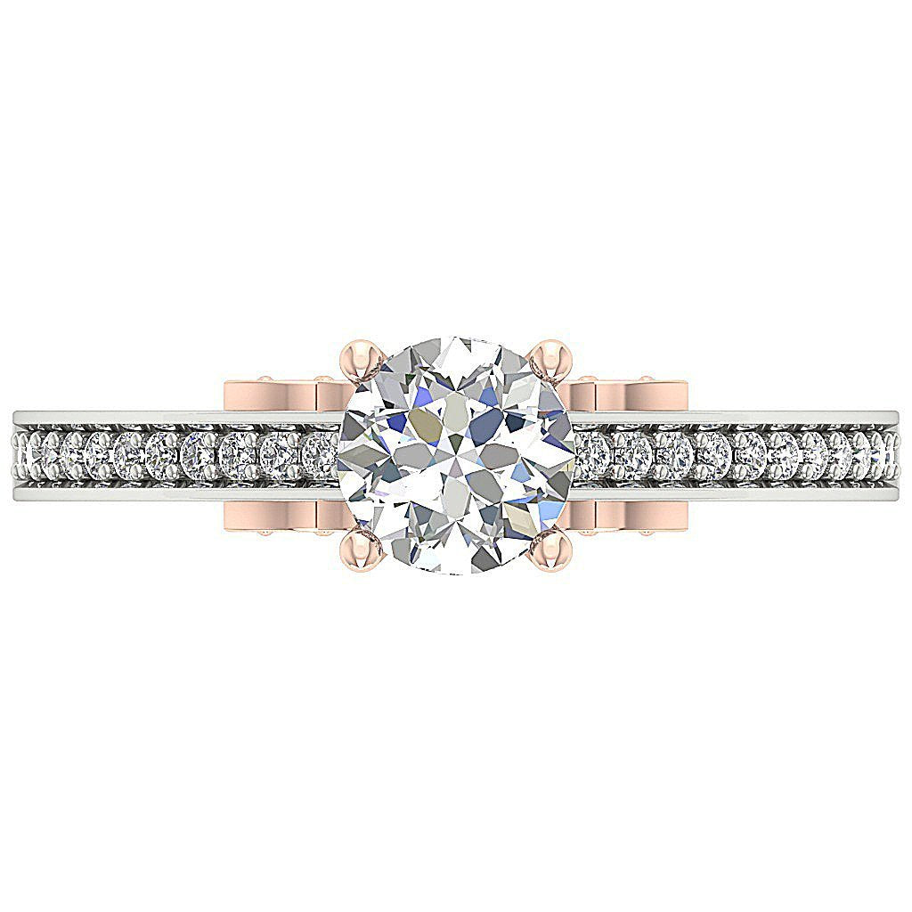 Accent With Solitaire Anniversary Natural Diamond Ring I1 G 1.10 Ct 14k Solid Gold