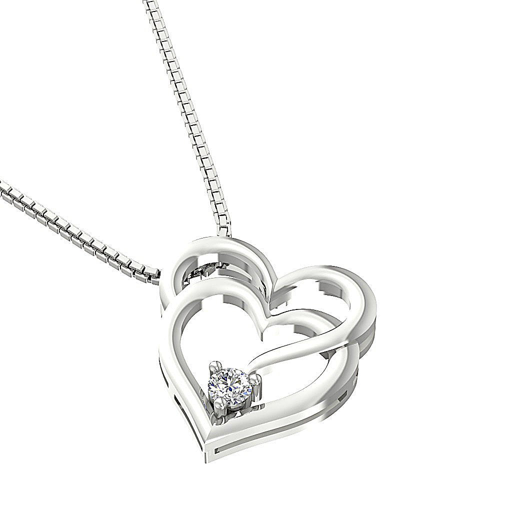 14k/18k Solid Gold Designer Heart Pendant SI1/I1 G 0.10 Carat Natural Diamond