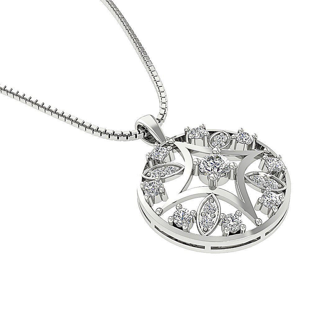 Vintage Fashion Pendant SI1/I1 G 1.00 Carat Round Diamond 14k/18k Solid Gold