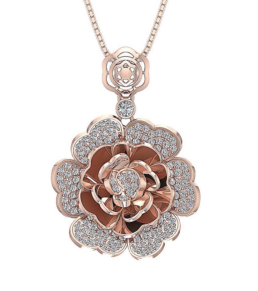 14k/18k Solid Gold Unique Fashion Pendant SI1/I1 G 1.40 Carat Natural Diamond