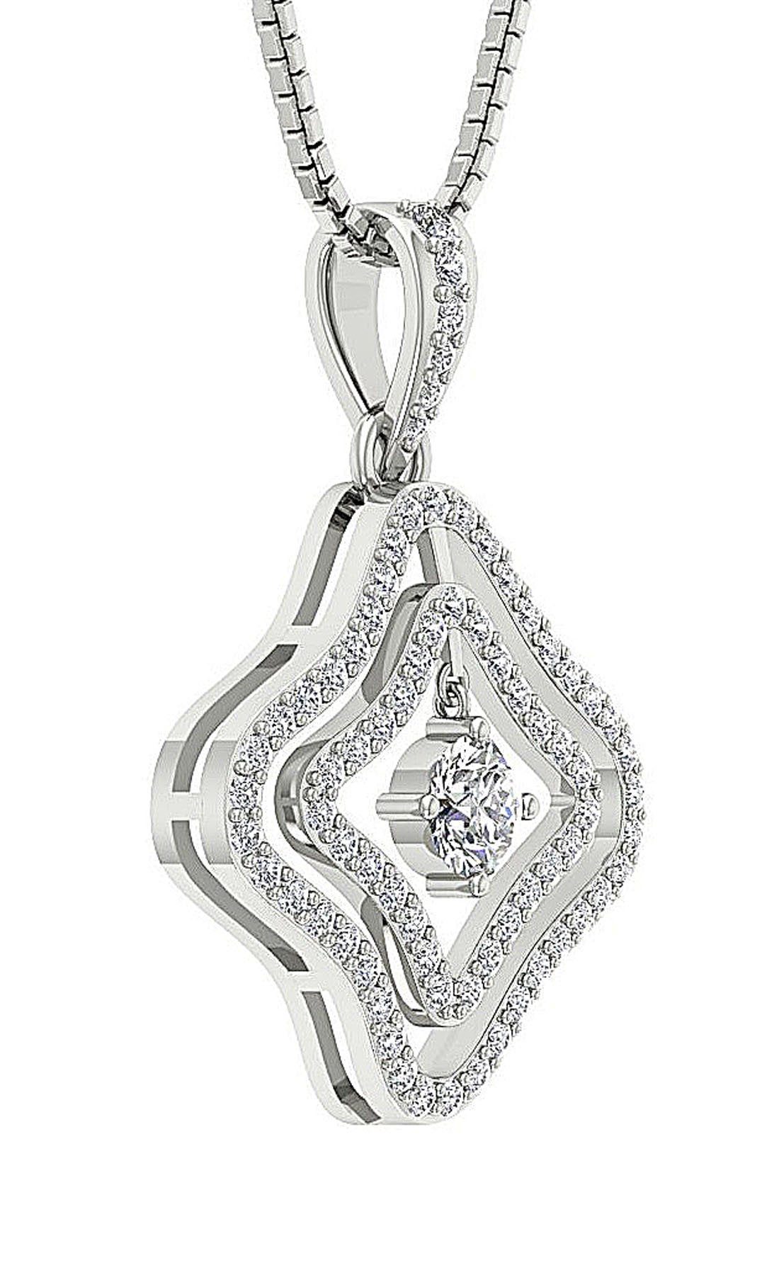 SI1/I1 G 0.80 Carat Designer Fashion Pendant 14k/18k Solid Gold Genuine Diamond