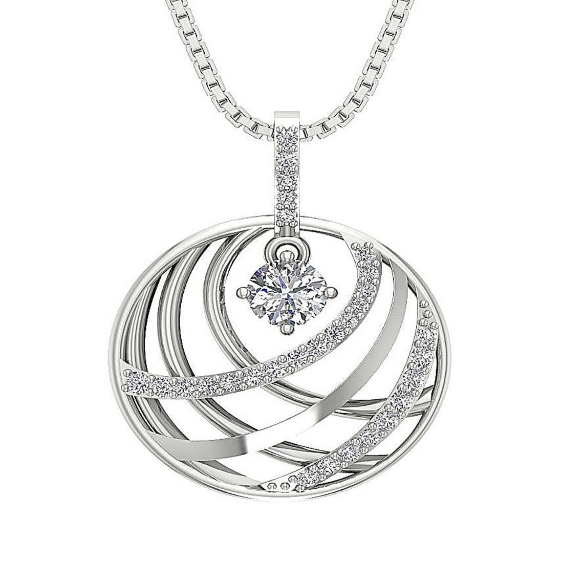 Designer Fashion Pendant SI1/I1 G 0.55 Carat Round Diamond 14k/18k Solid Gold