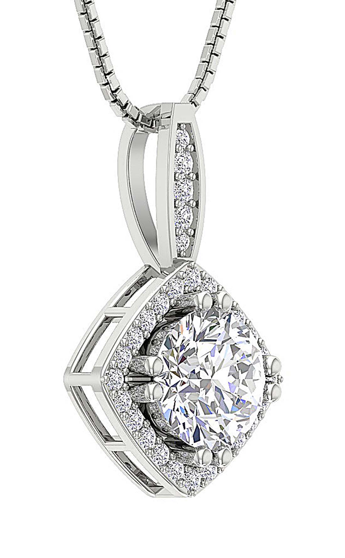 Genuine Diamond I1 G 2.35 Carat Designer Fashion Pendant 14k/18k Solid Gold