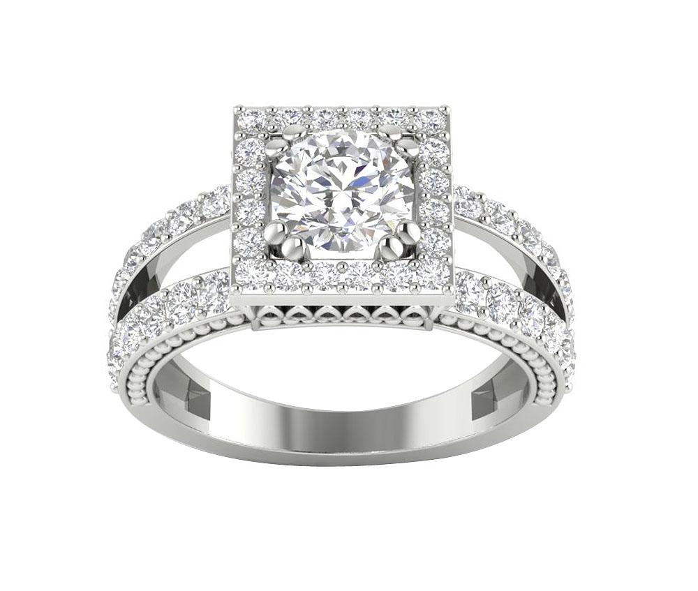 Round Diamond 14k Solid Gold Solitaire Designer Engagement Ring I1 G 2.25 Ct