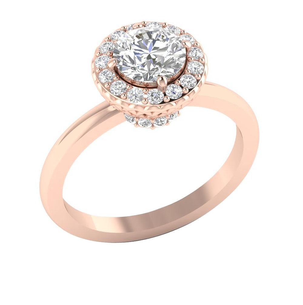 I1 G 1.40 Ct Genuine Diamond 14k Solid Gold Solitaire Designer Wedding Ring
