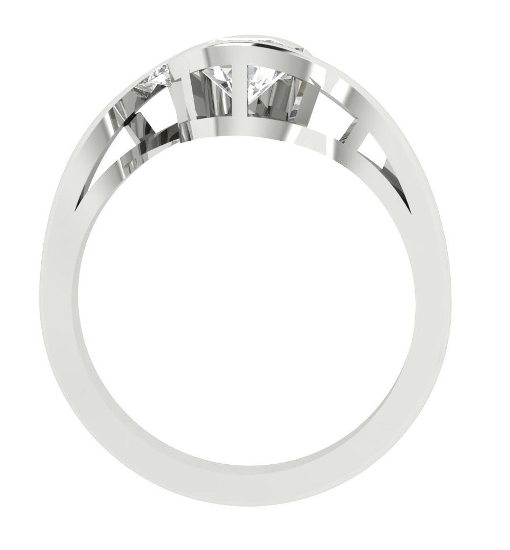 Bezel Channel Set 14k White Yellow Rose Gold Solitaire Engagement Ring Natural Diamond I1 G 0.90 Ct