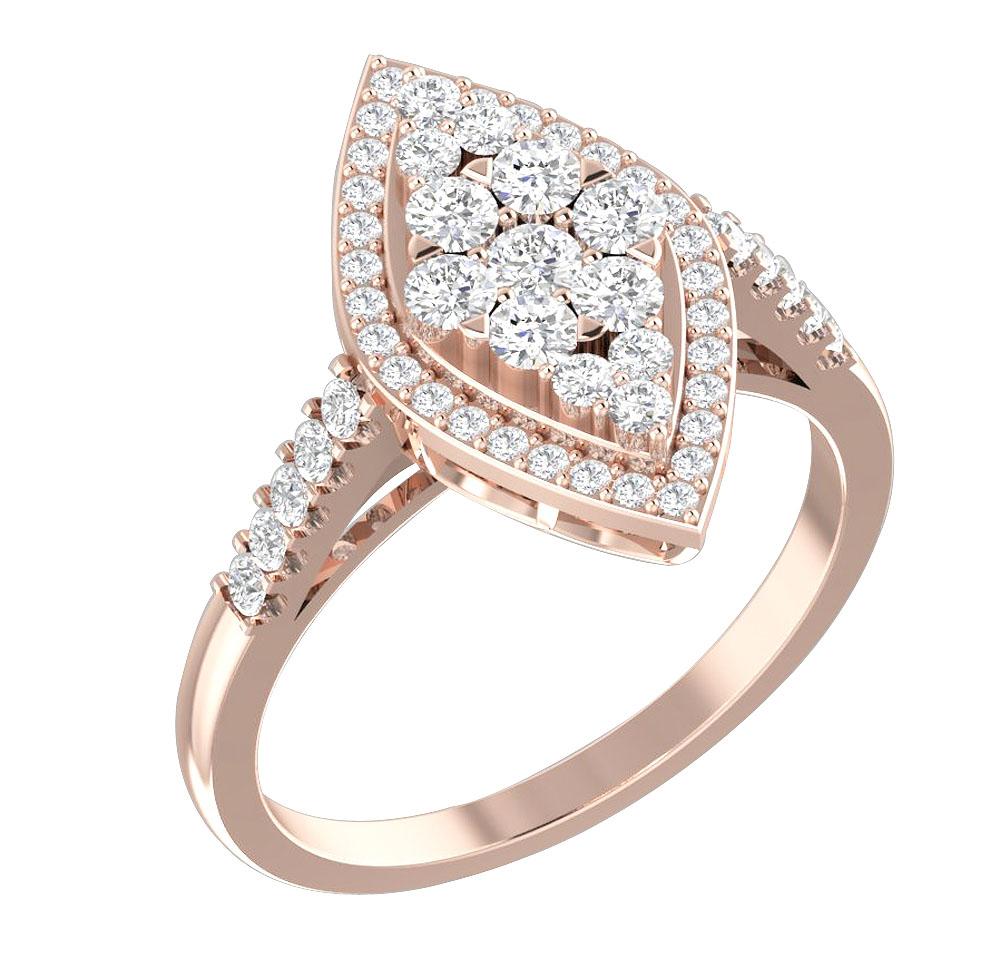 14k Solid Gold Genuine Diamond I1 G 1.20 Ct Unique Fashion Engagement Ring
