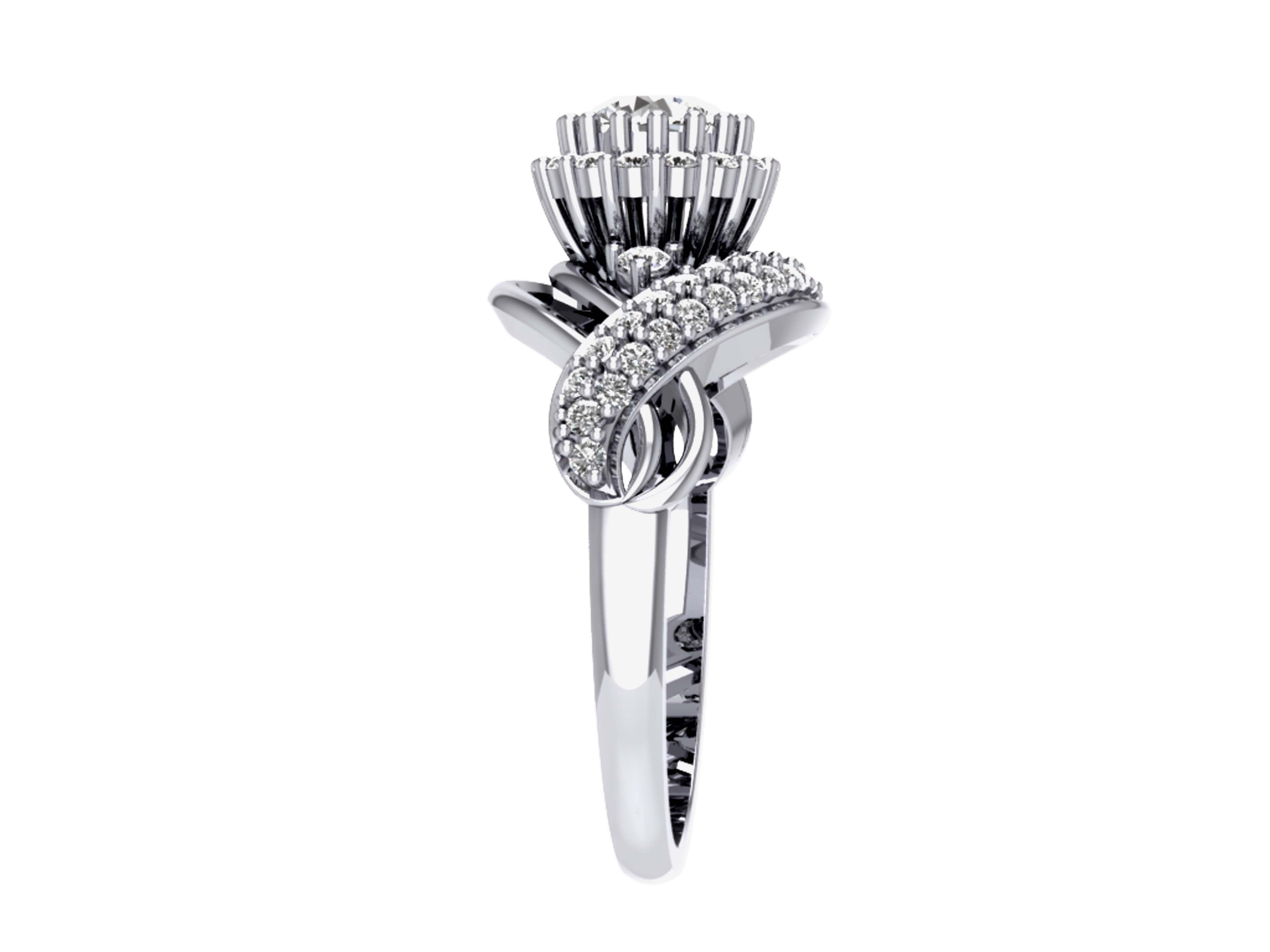 Genuine Diamond 14k Solid Gold Designer Anniversary Ring SI1 G 1.15 Carat