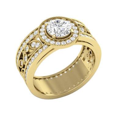Genuine Diamond Designer Solitaire Wedding Ring I1 G 2.50 Ct 14k Solid Gold Prong Bezel Set