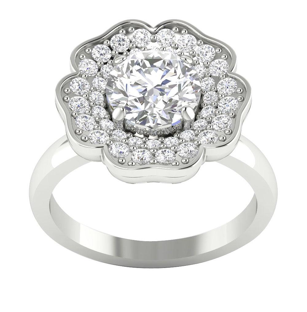 I1 G 2.10 Ct Genuine Diamond 14k Solid Gold Solitaire Designer Wedding Ring