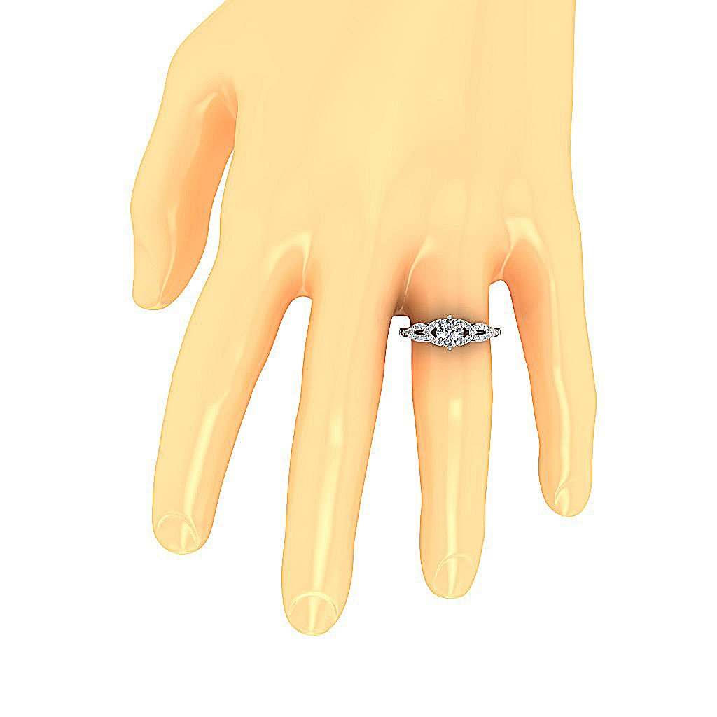 Prong Set Designer Anniversary Ring Round Diamond SI1 G 1.35 Ct 14k White Yellow Rose Gold