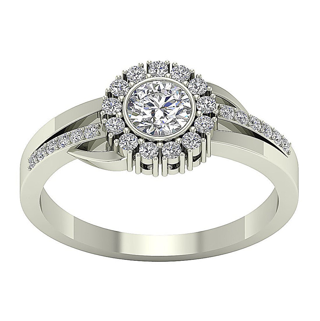 Round Diamond Designer Solitaire Anniversary Ring I1 G 0.80 Ct 14k Solid Gold Prong Bezel Set