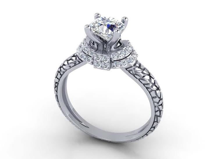 14k Solid Gold Genuine Diamond I1 G 1.00 Carat Designer Anniversary Ring