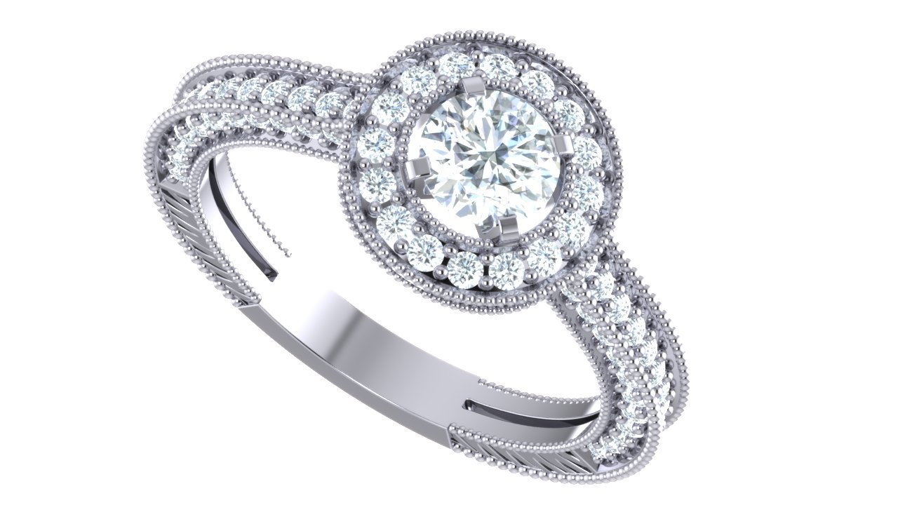 14k Rose Gold Vintage Engagement Ring Natural Diamond SI1 G 1.50 Ct Prong Set 11.00 MM