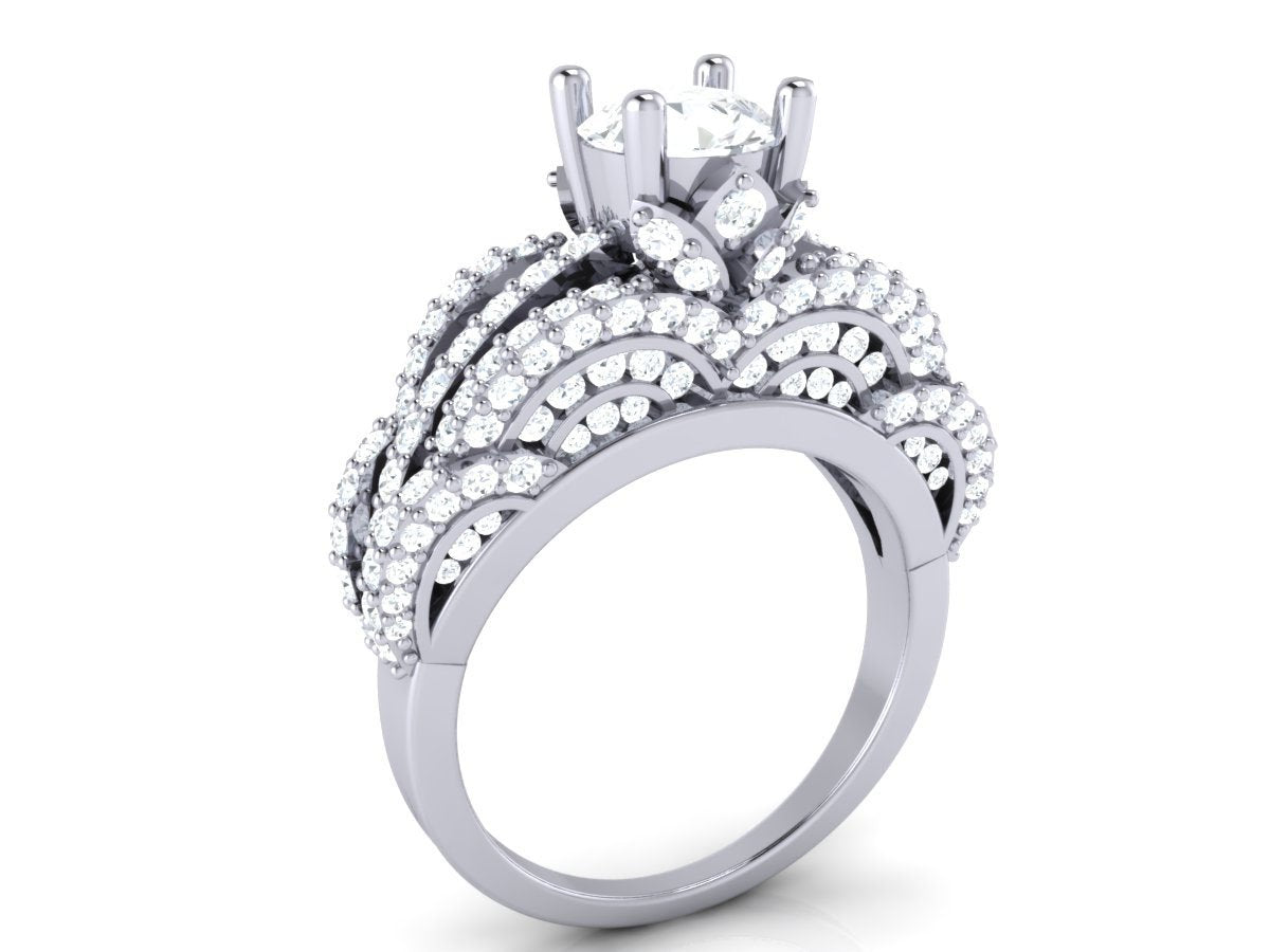 I1 G 3.00 Carat Natural Diamond 14k Solid Gold Designer Fashion Wedding Ring