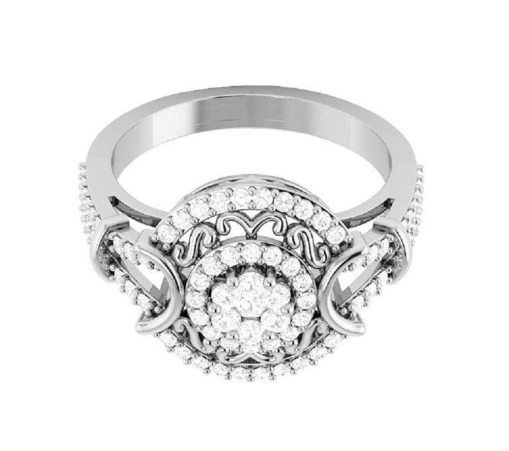 14k Solid Gold Genuine Diamond SI1 G 0.65 Carat Vintage Engagement Ring