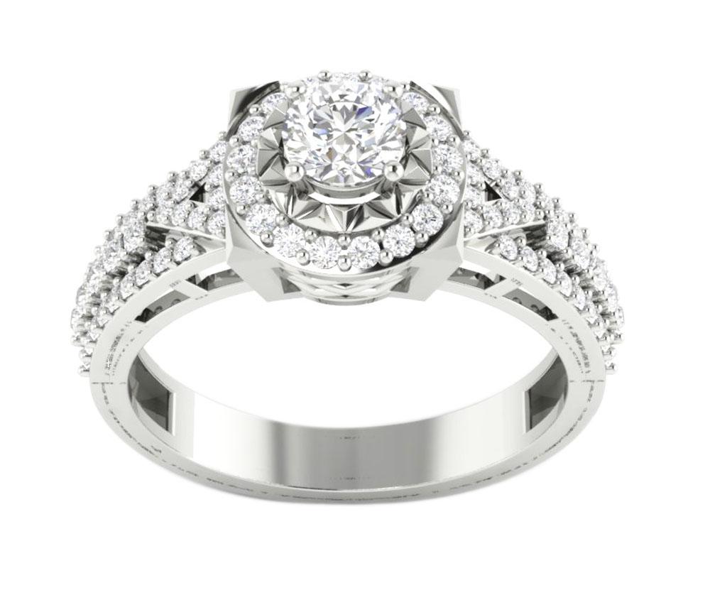 I1 G 1.00 Carat Genuine Diamond Designer Anniversary Ring 14k Solid Gold