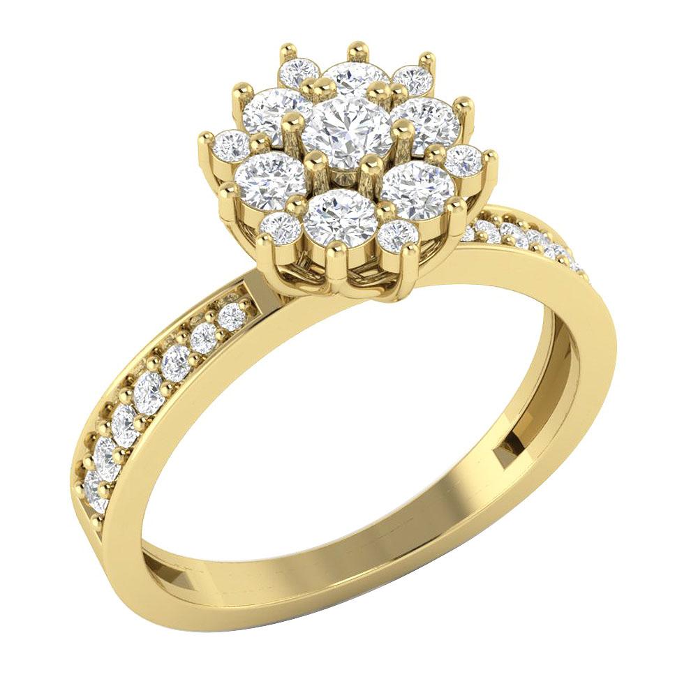 Designer Fashion Solitaire Ring SI1 G 0.85 Carat Natural Diamond 14k Gold