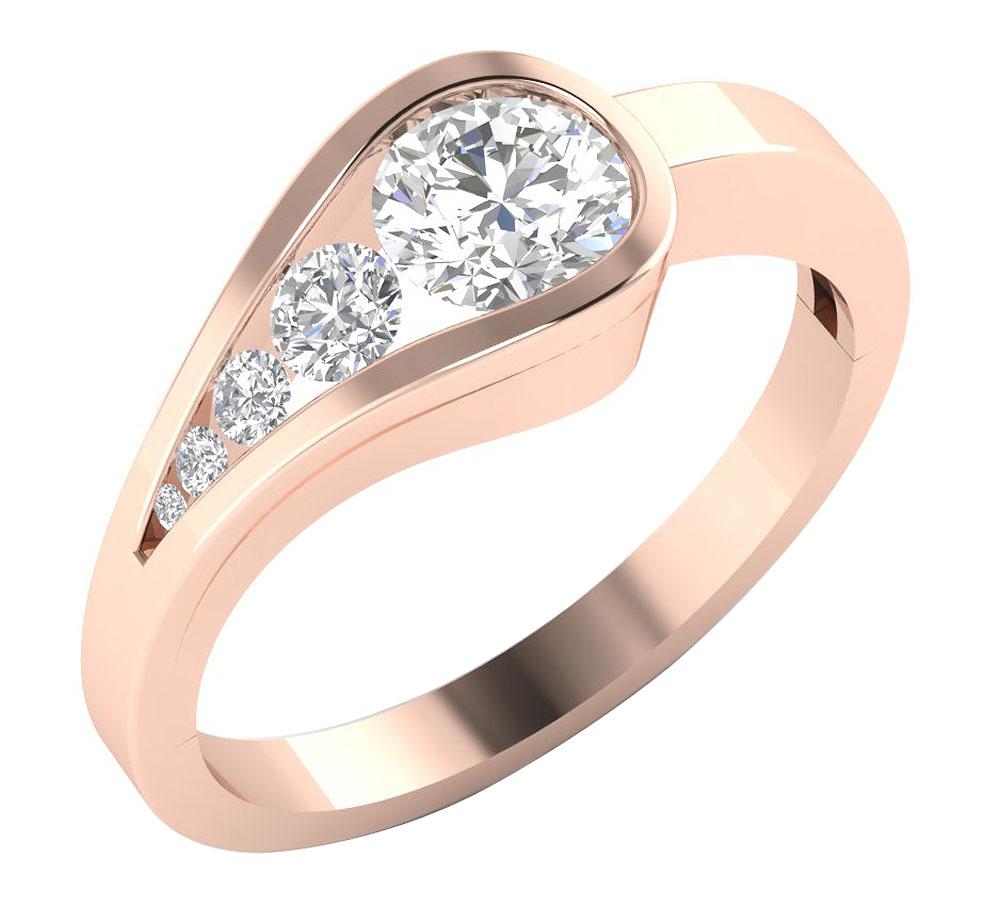 Genuine Diamond I1 G 0.85 Ct Solitaire Designer Engagement Ring 14k Solid Gold