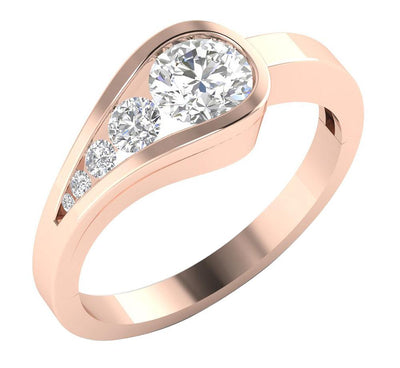 Genuine Diamond I1 G 0.85 Ct Solitaire Designer Engagement Ring 14k Solid Gold