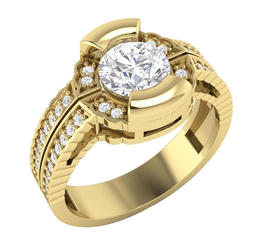14k Rose Gold Solitaire Anniversary Ring Round Diamond I1 G 1.05 Ct Prong Bar Set 10.60 MM