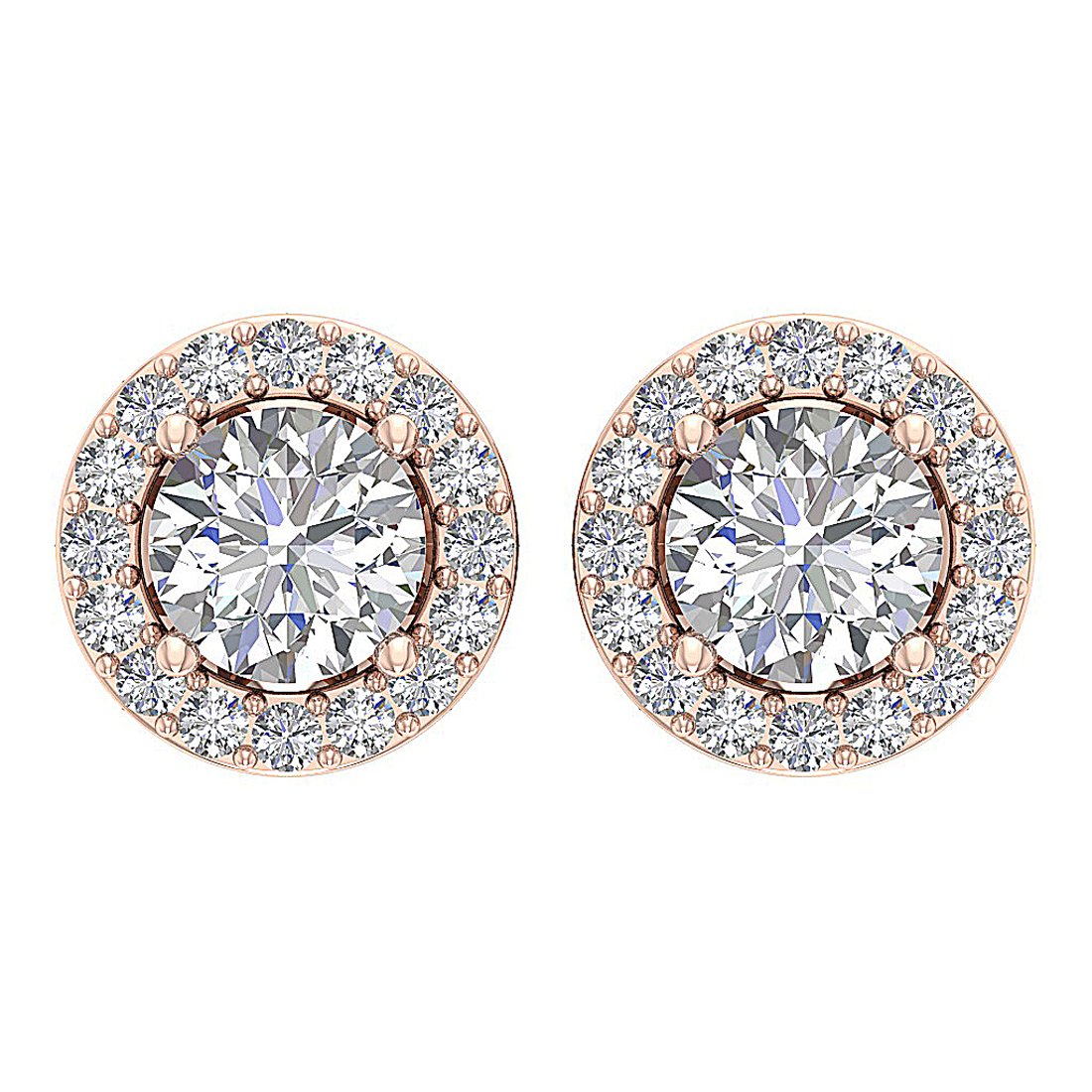 14k Solid Gold Genuine Diamonds I1 G 2.11 Ct Removable Jacket Studs Earrings Set