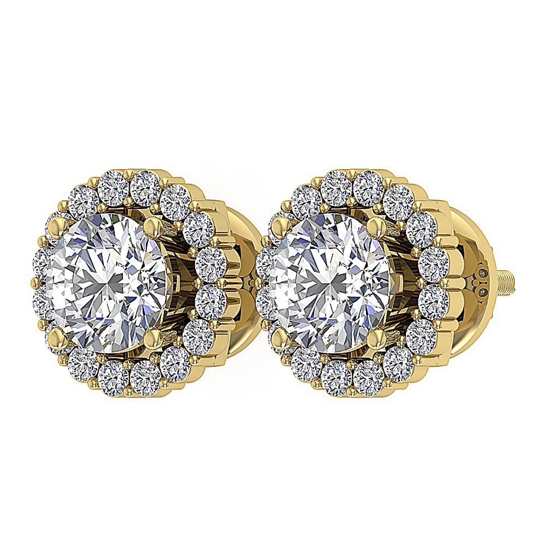 14k Solid Gold Genuine Diamond SI1/I1 G 2.11 Ct Removable Jacket Studs Earrings