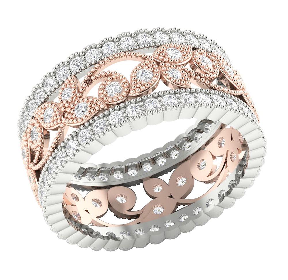 I1 G 1.75 Ct Round Diamond 14k Yellow Gold Eternity Anniversary Ring Prong Set 9.55 MM