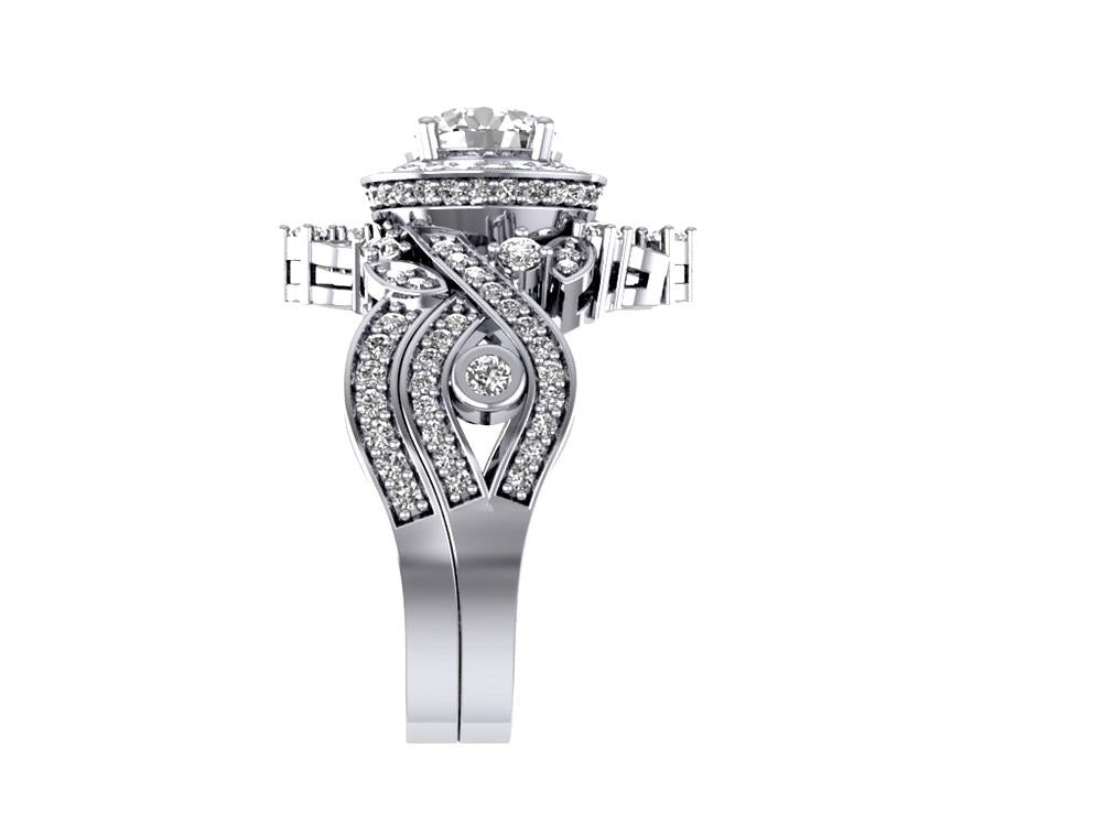 Wedding Bands For Round Halo Setting I1 G 2.00 Ct Genuine Diamond 14k Gold