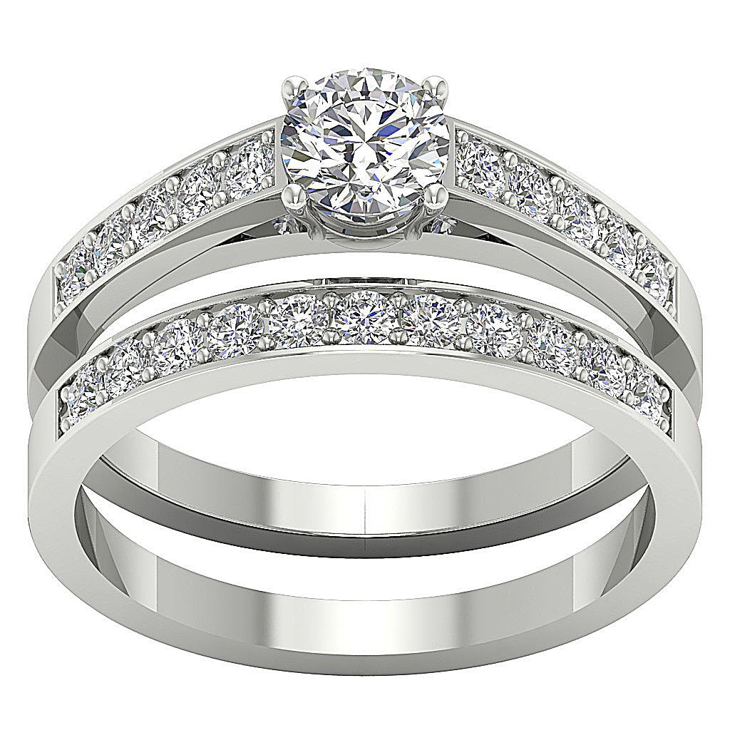 I1 G 1.45 Carat Bridal Wedding Ring Prong Set Genuine Diamond 14K Solid Gold 7.10 MM