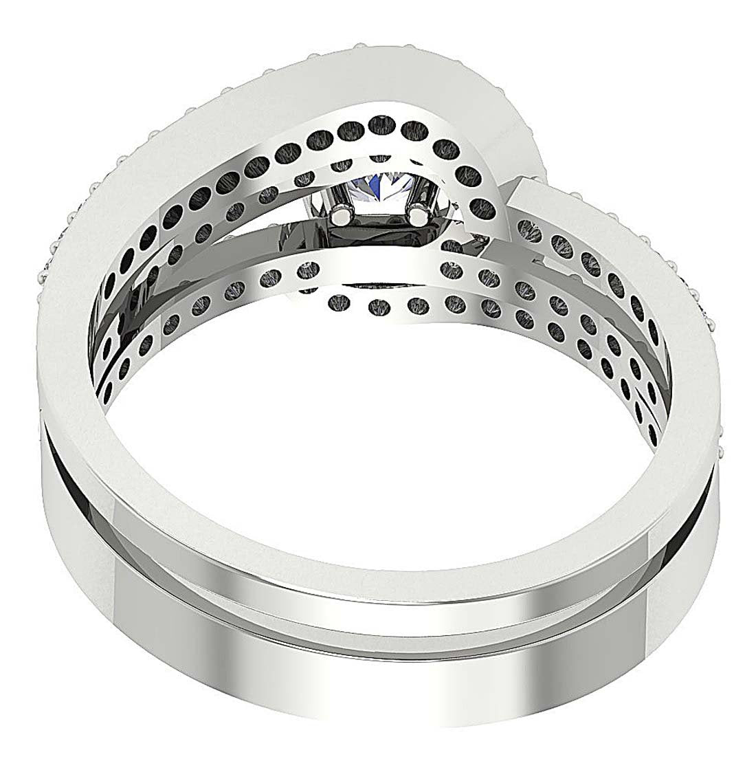 Prong Set 14K Solid Gold Bridal Engagement Ring SI1 G 1.15 Ct Natural Diamond 9.60 MM