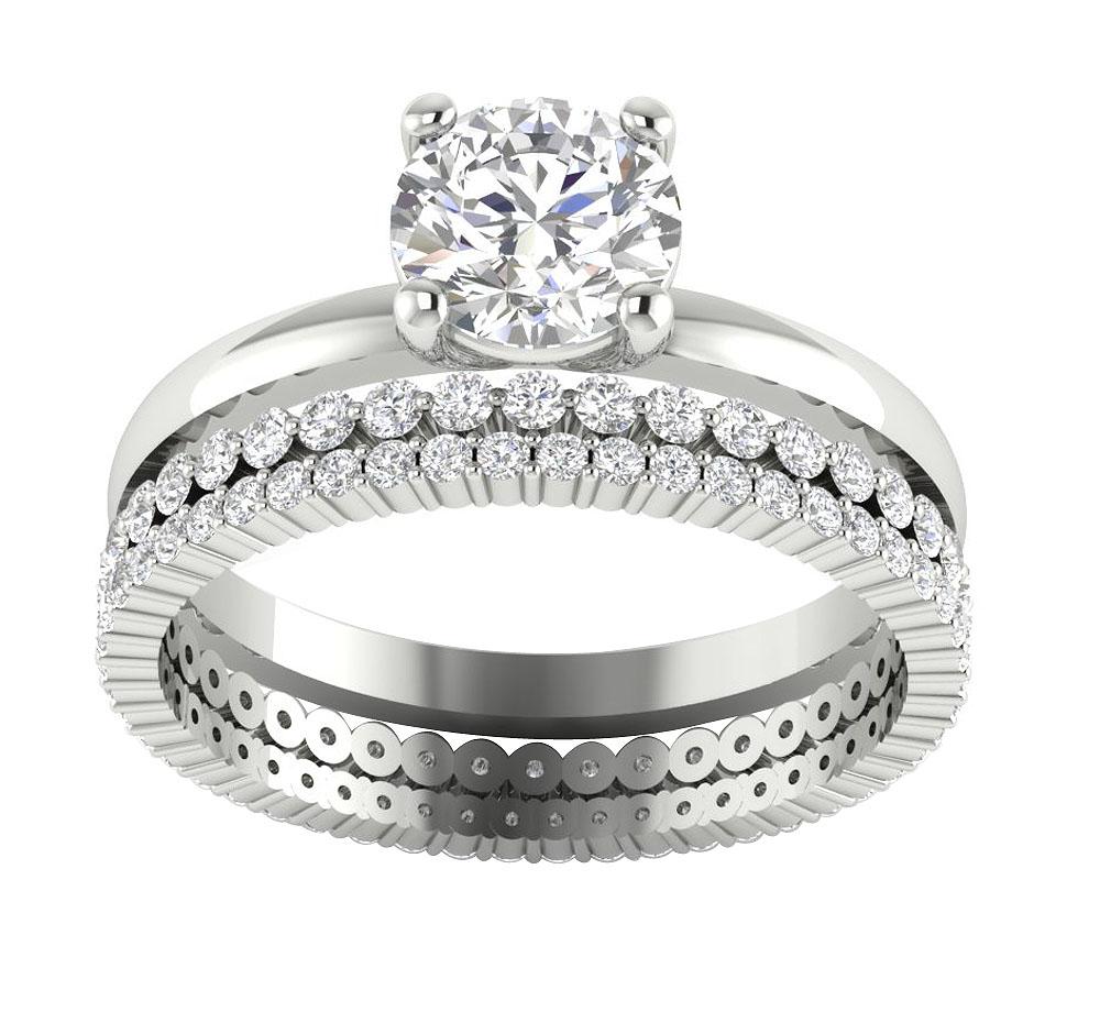 Round Diamond Bridal Anniversary Ring Prong Set I1 G 2.25 Carat 14K Solid Gold 7.90 MM