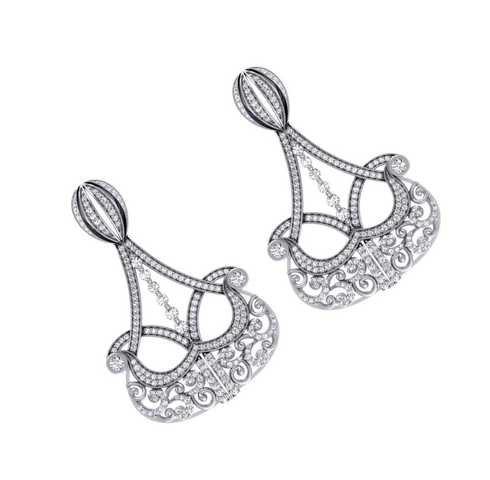 Chandelier Wedding Earring Genuine Diamond SI1/I1 G 4.00 Ct 18k/14k Solid Gold Prong Bezel Set