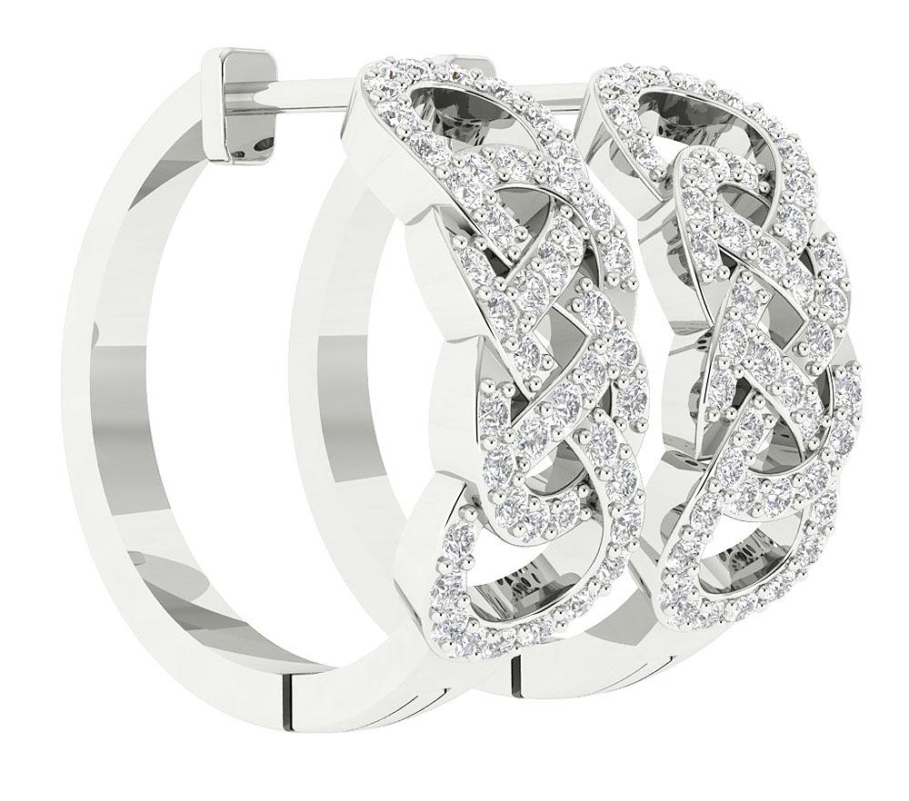 SI1/I1 G 1.00 Ct Large Hoop Wedding Earrings Genuine Diamond 18k/14k Yellow Gold Prong Set