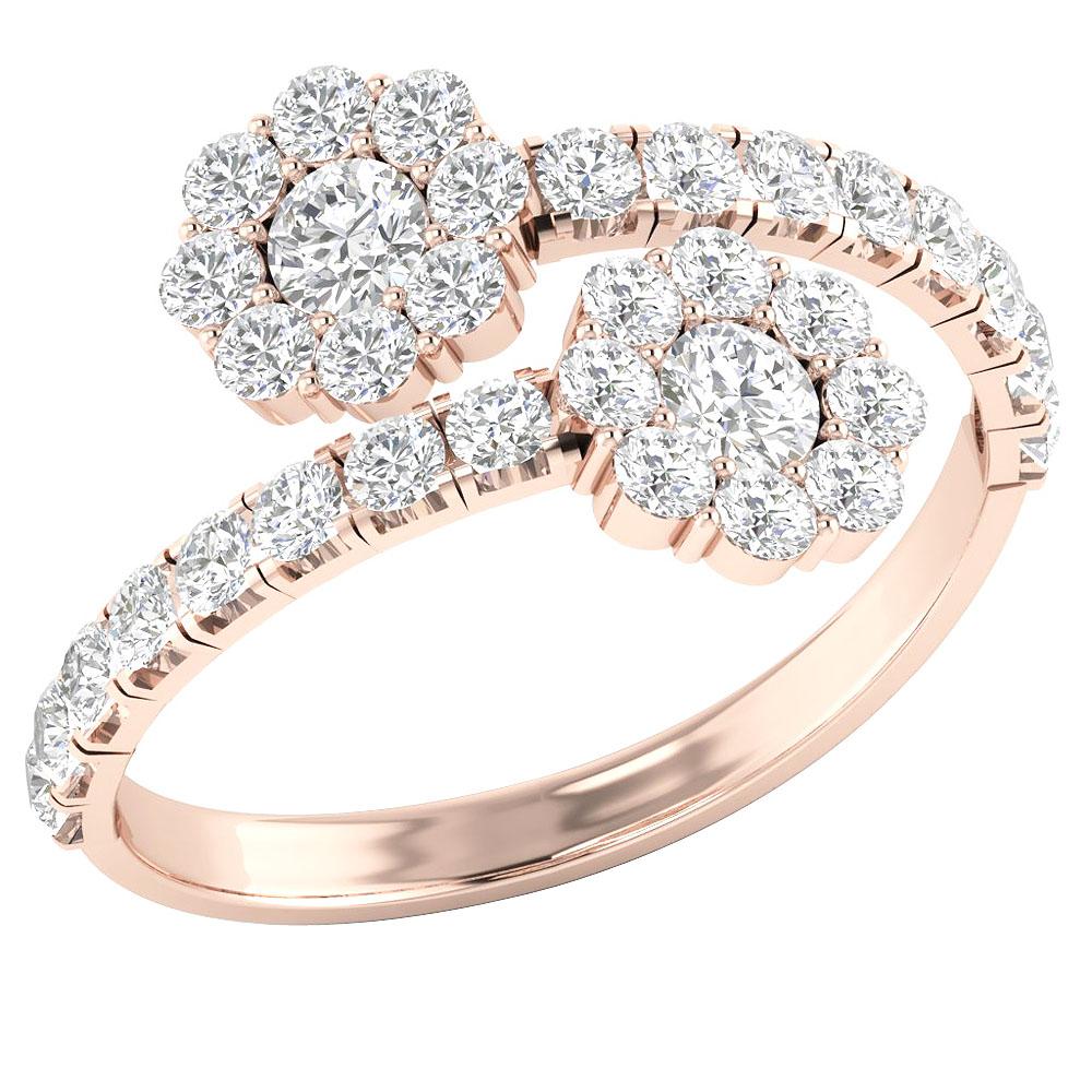 Natural Diamond 14k White Gold Forever Us Two Stone Engagement Ring SI1 G 1.75 Ct Prong Set