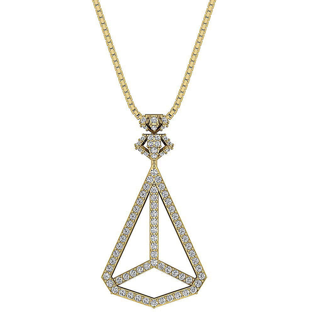 Designer Fashion Pendant SI1/I1 G 0.75 Carat Round Diamond 14k/18k Solid Gold