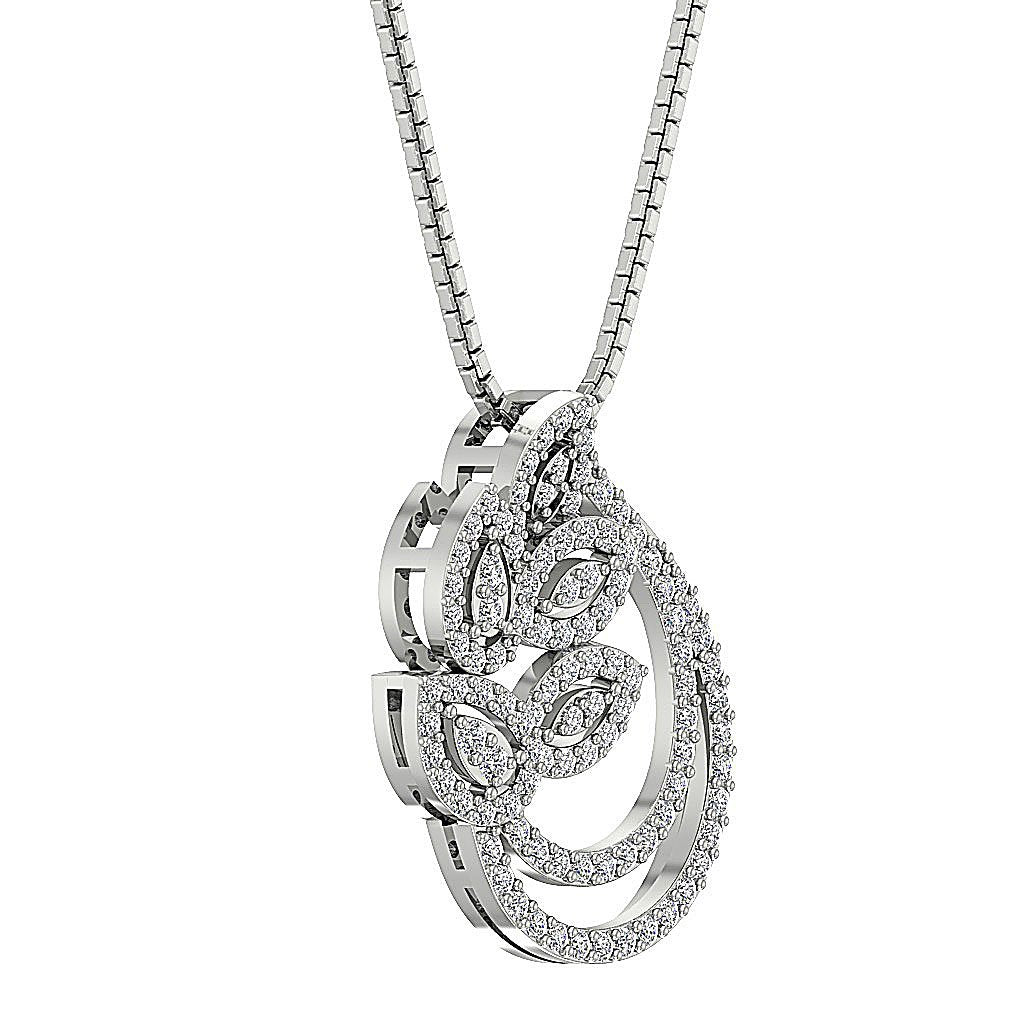 Vintage Fashion Pendant SI1/I1 G 0.60 Carat Genuine Diamond 14k/18k Solid Gold