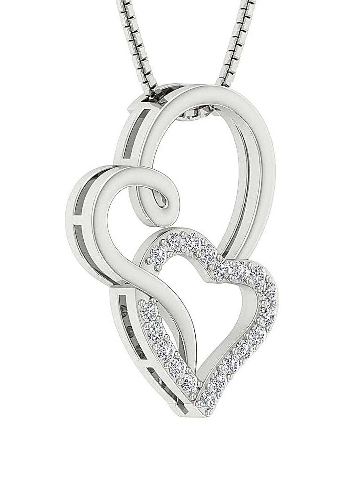 14k/18k Solid Gold Natural Diamond SI1/I1 G 0.35 Ct Unique Heart Shape Pendant