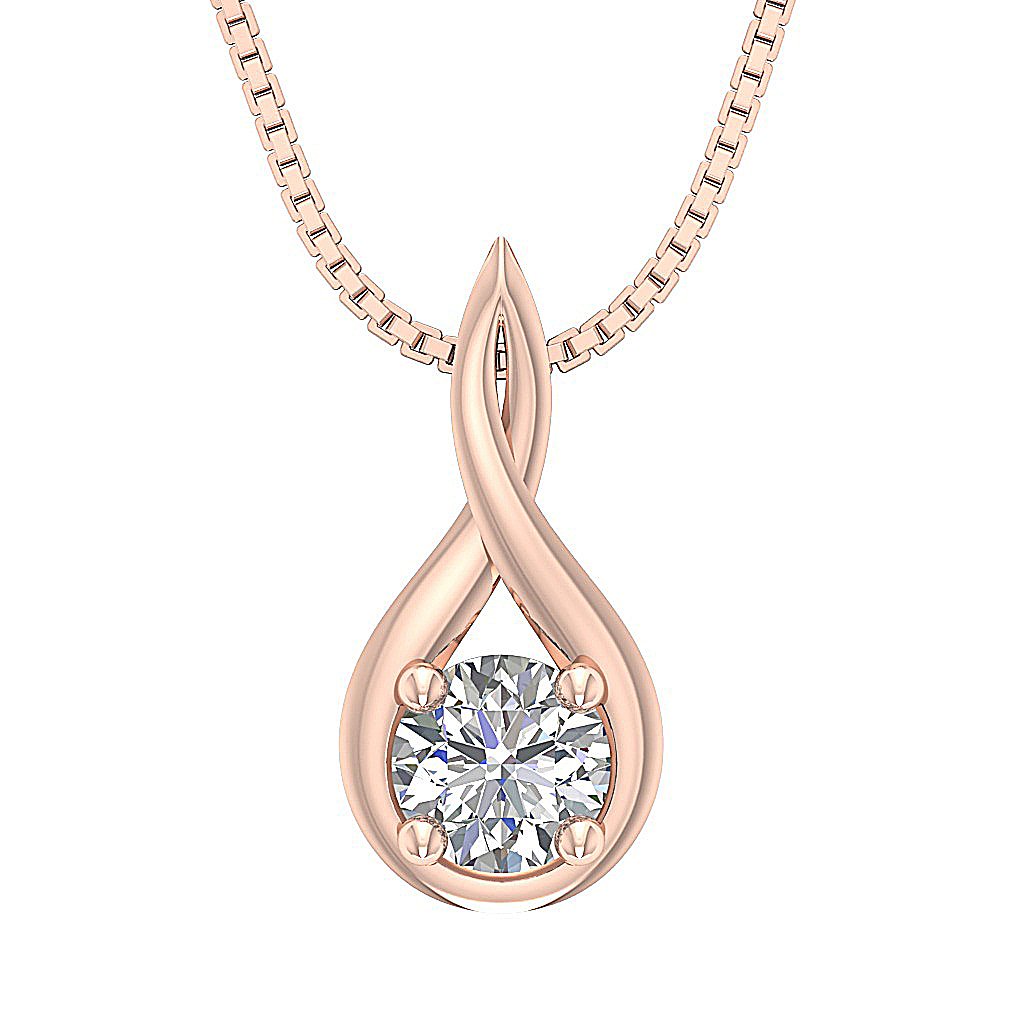 Genuine Diamonds SI1/I1 G 0.80 Ct Designer Solitaire Pendants 14k/18k Solid Gold