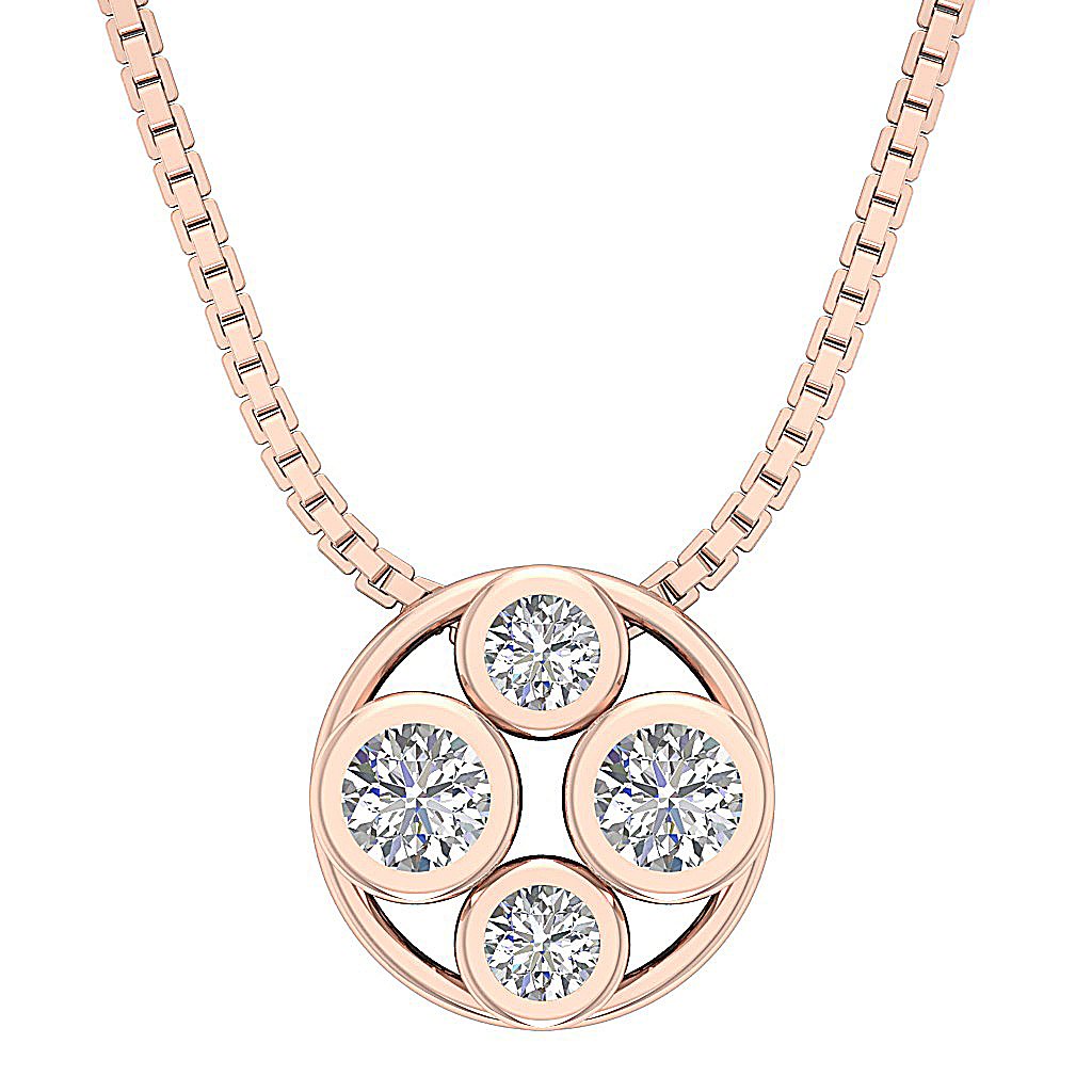 SI1/I1 G 0.45 Carat Round Diamond 14k/18k Solid Gold Unique Fashion Pendants