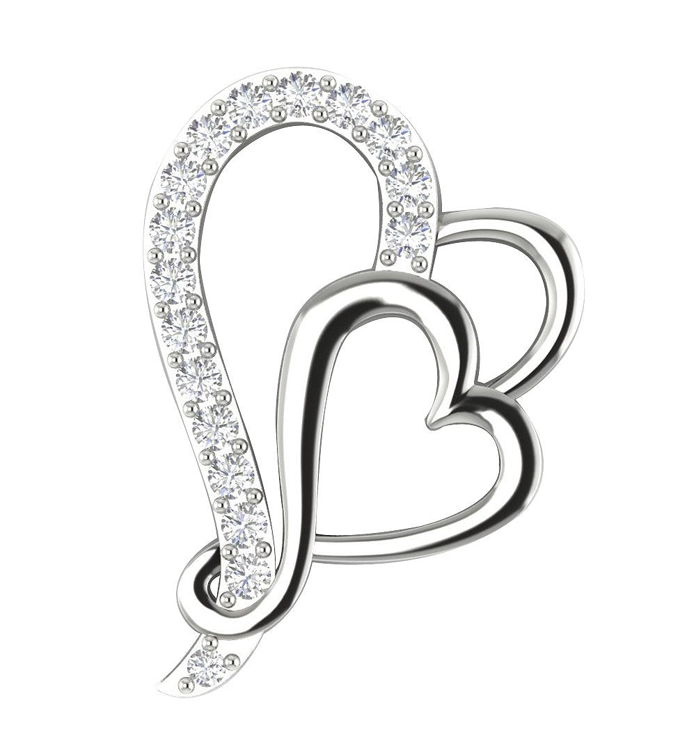 SI1/I1 G 0.50 Carat Vintage Heart Shape Pendant 14k/18k Solid Gold Round Diamond