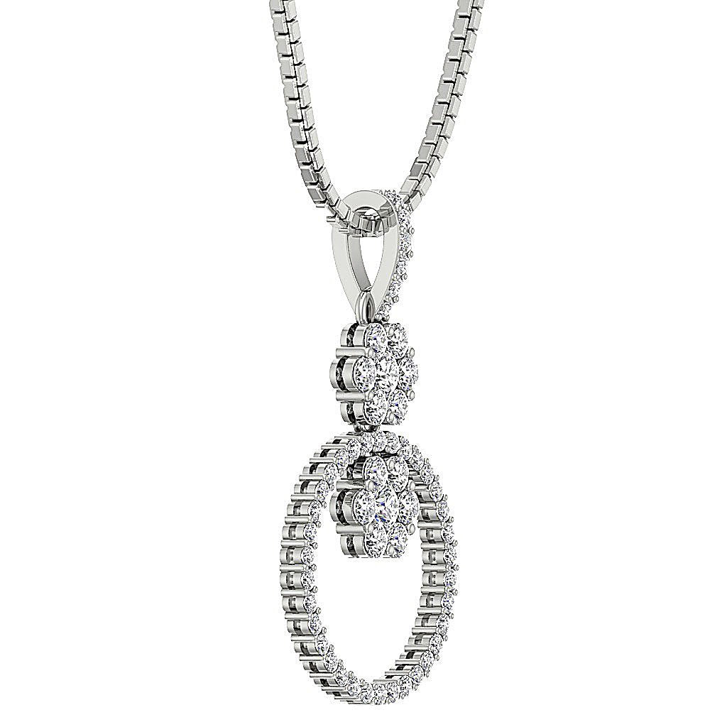 SI1/I1 G 1.30 Carat Designer Fashion Pendants Round Diamond 14k/18k Solid Gold